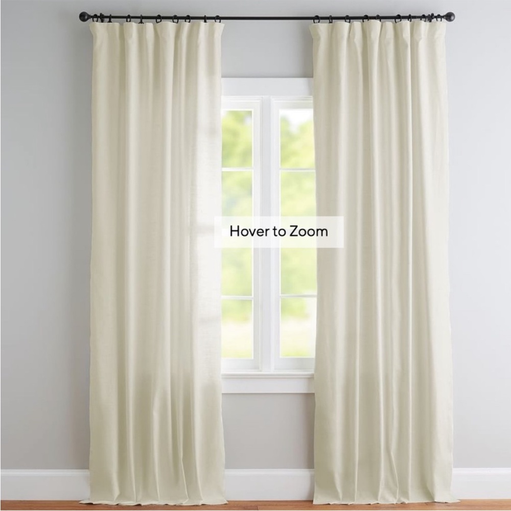 Pottery Barn Cream Cotton Linen Curtain Panel